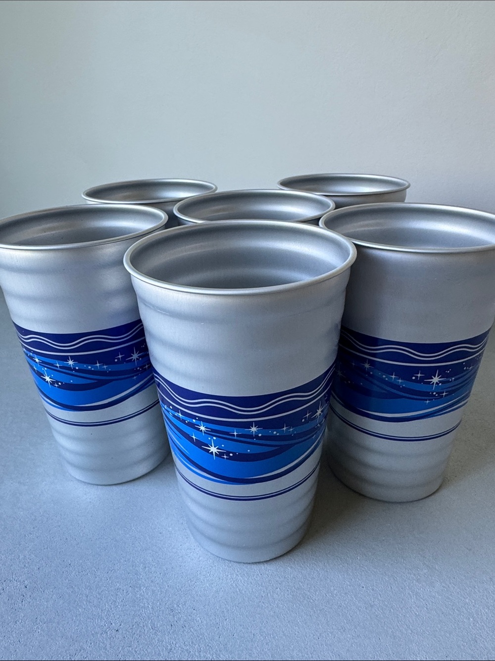 Set of 6 Tokyo Disneyland Disney Sea Tin Pint Glasses